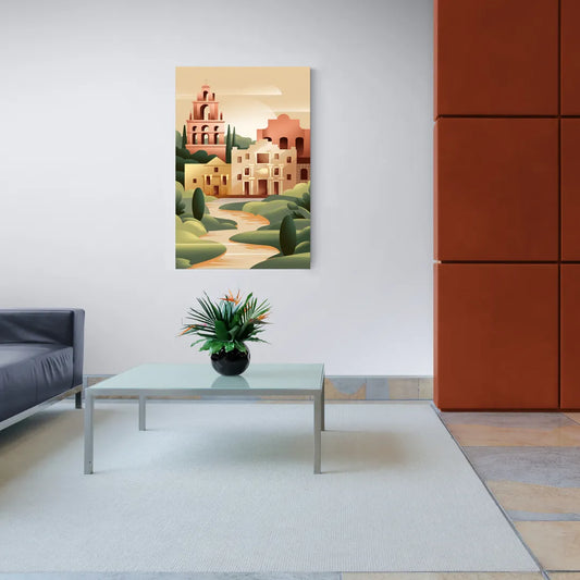 San Antonio Historic Missions - Canvas Wall Art Living Room