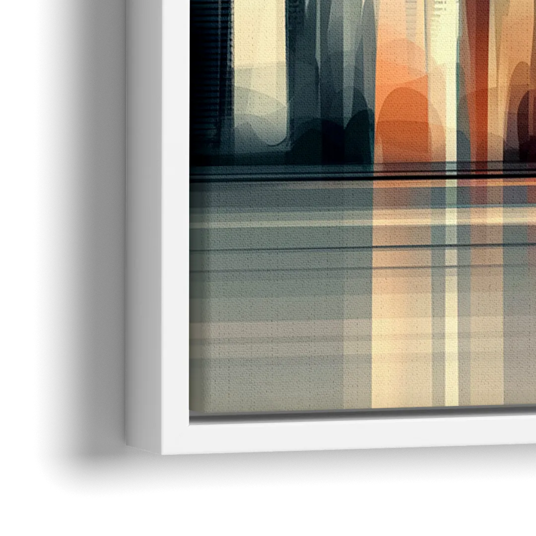 Seattle Urban Landscape - Close-Up White Frame Canvas