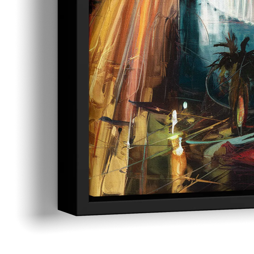 Las Vegas Iconic Strip - Close-Up Black Frame Canvas