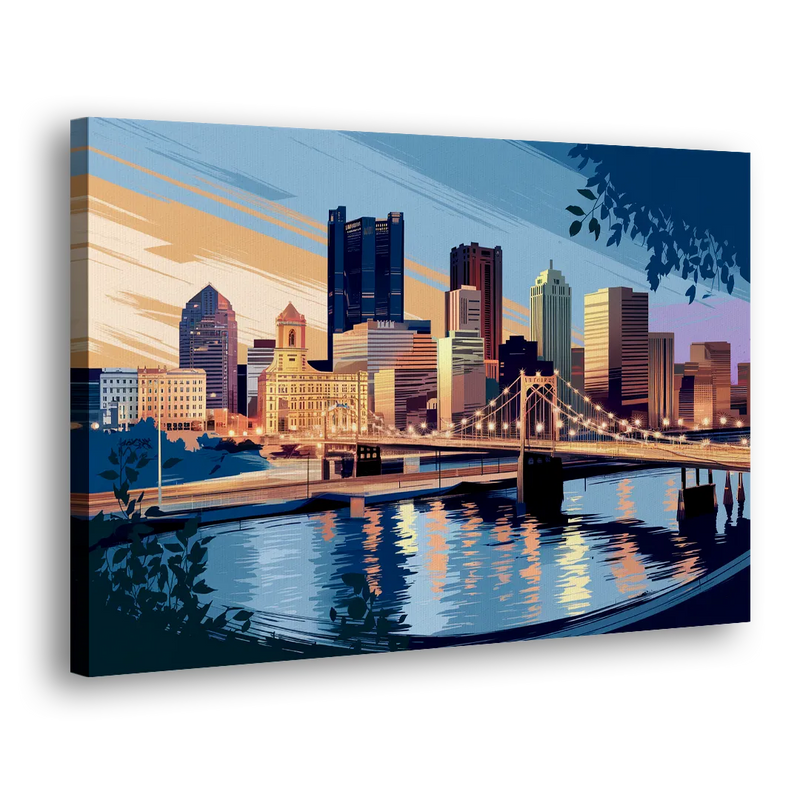 Pittsburgh Urban Aesthetic View - Canvas Print Art Sides
