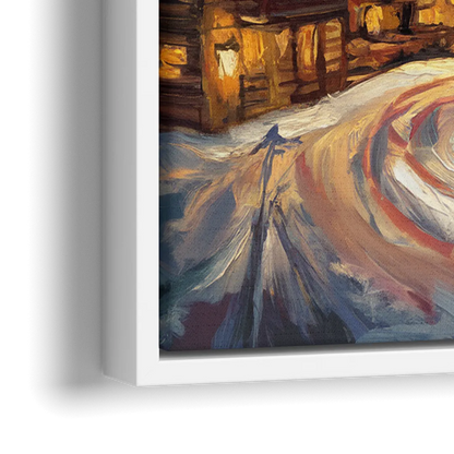 Park City Sunset Glow - Close-Up White Frame Canvas