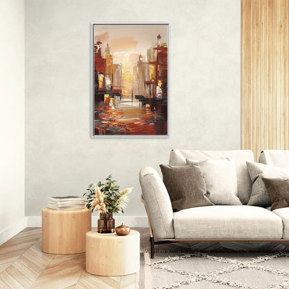 Corona Serene Landscape - Living Room White Frame Canvas