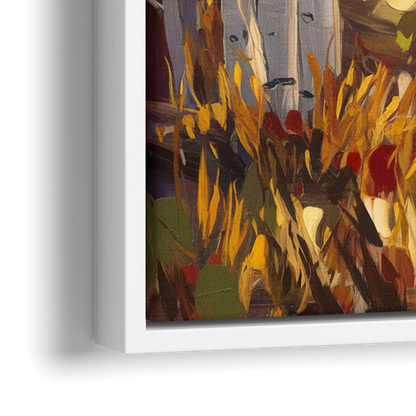 Telluride Autumn Aspen Forest - Close-Up White Frame Canvas