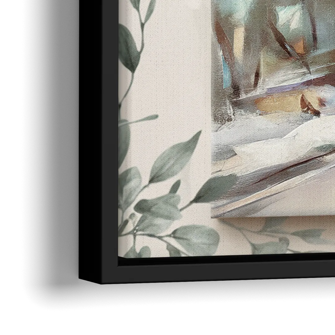 Sitka Tree Lined Trails - Close-Up Black Frame Canvas