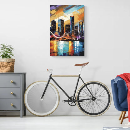 Houston Artistic Skyline - Canvas Wall Art Living Room