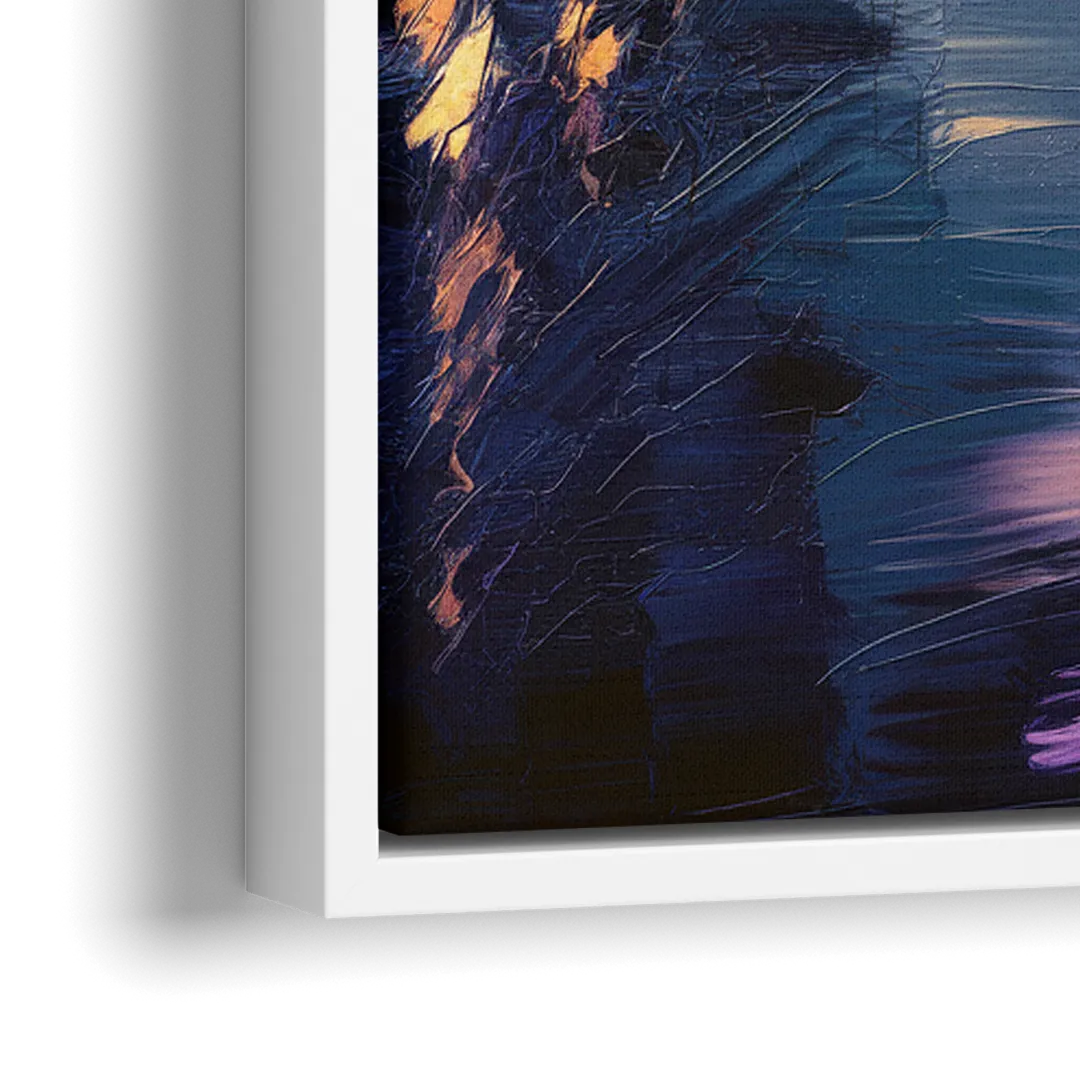 Washington DC Night Lights - Close-Up White Frame Canvas