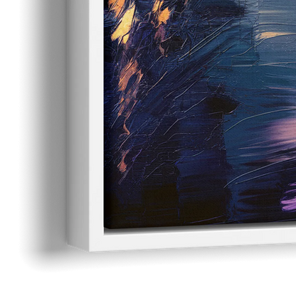 Washington DC Night Lights - Close-Up White Frame Canvas