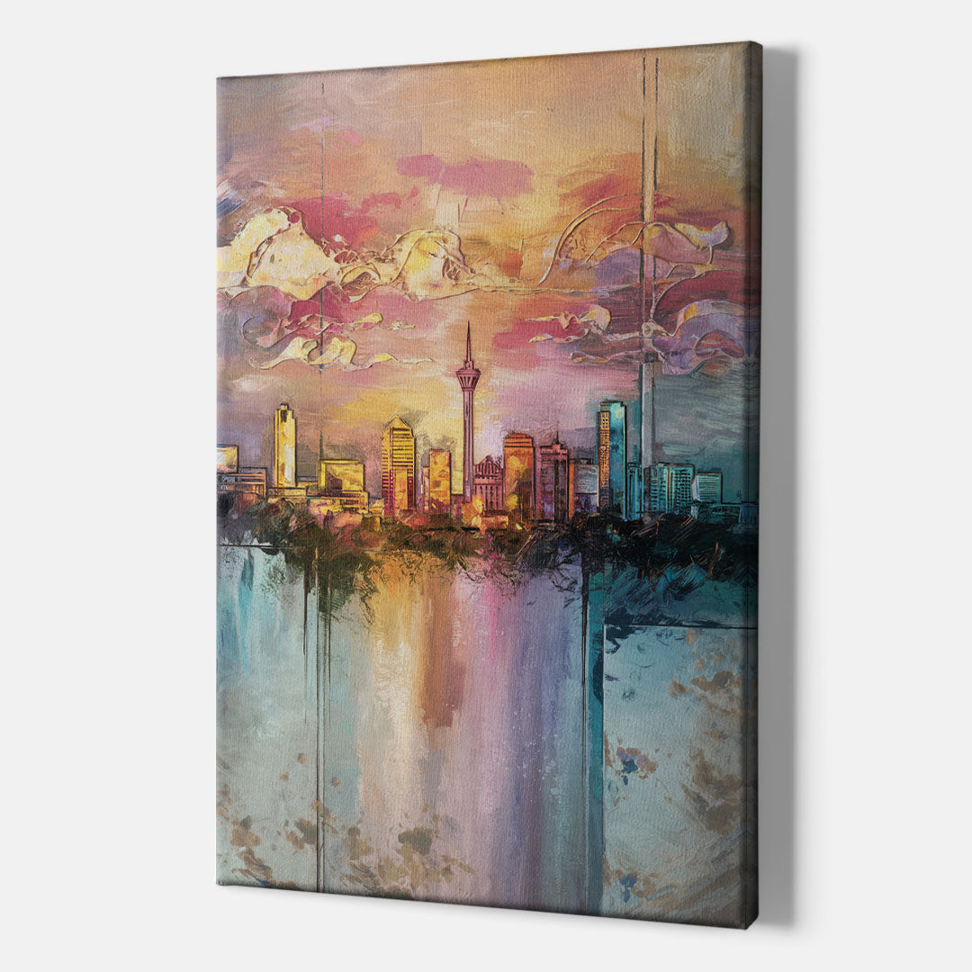 San Antonio Skyline Sunset - Canvas Wall Art Indoor