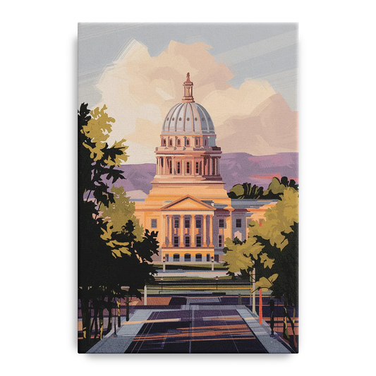 Boise Capitol Building View - Canvas Wall Art