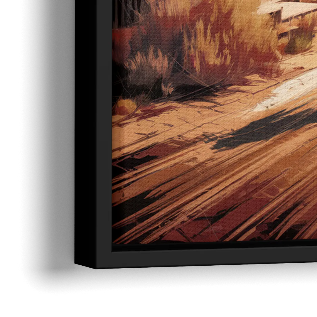 Tombstone Gunfight Scenery - Close-Up Black Frame Canvas