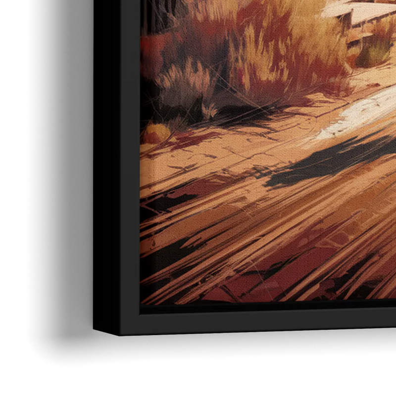 Tombstone Gunfight Scenery - Close-Up Black Frame Canvas