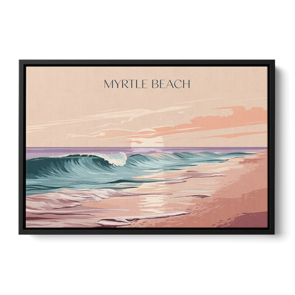 Myrtle Beach Ocean Sunrise - Black Frame Canvas