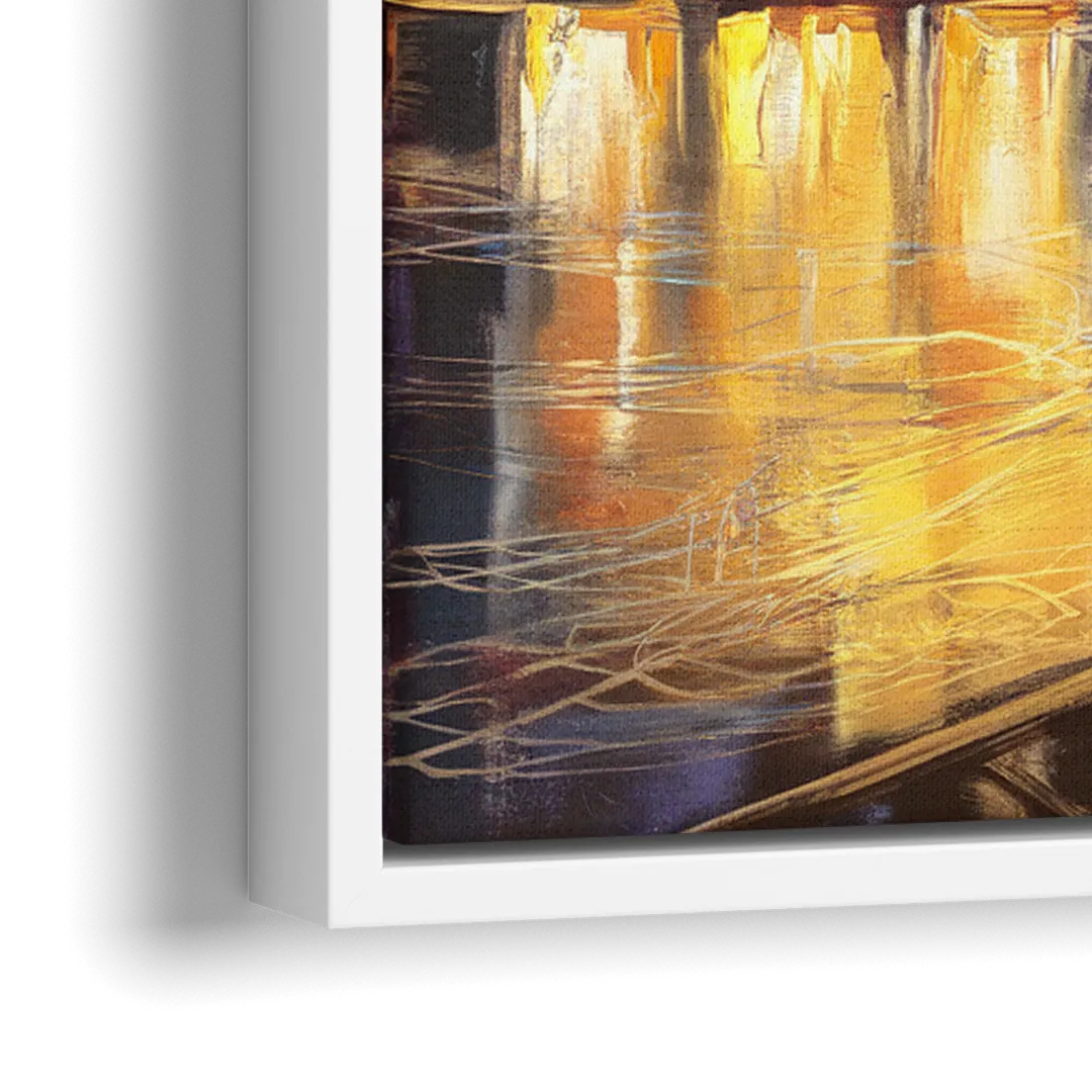 New York City Iconic Bridges - Close-Up White Frame Canvas