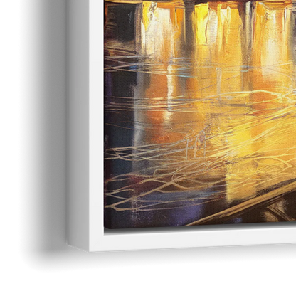 New York City Iconic Bridges - Close-Up White Frame Canvas