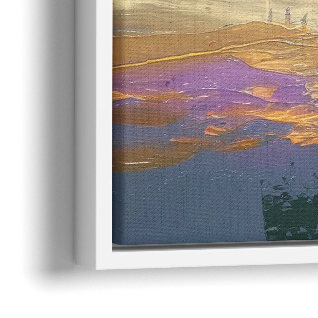 Tacoma Waterfront Sunset - Close-Up White Frame Canvas
