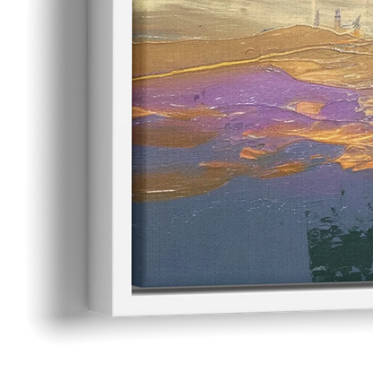 Tacoma Waterfront Sunset - Close-Up White Frame Canvas