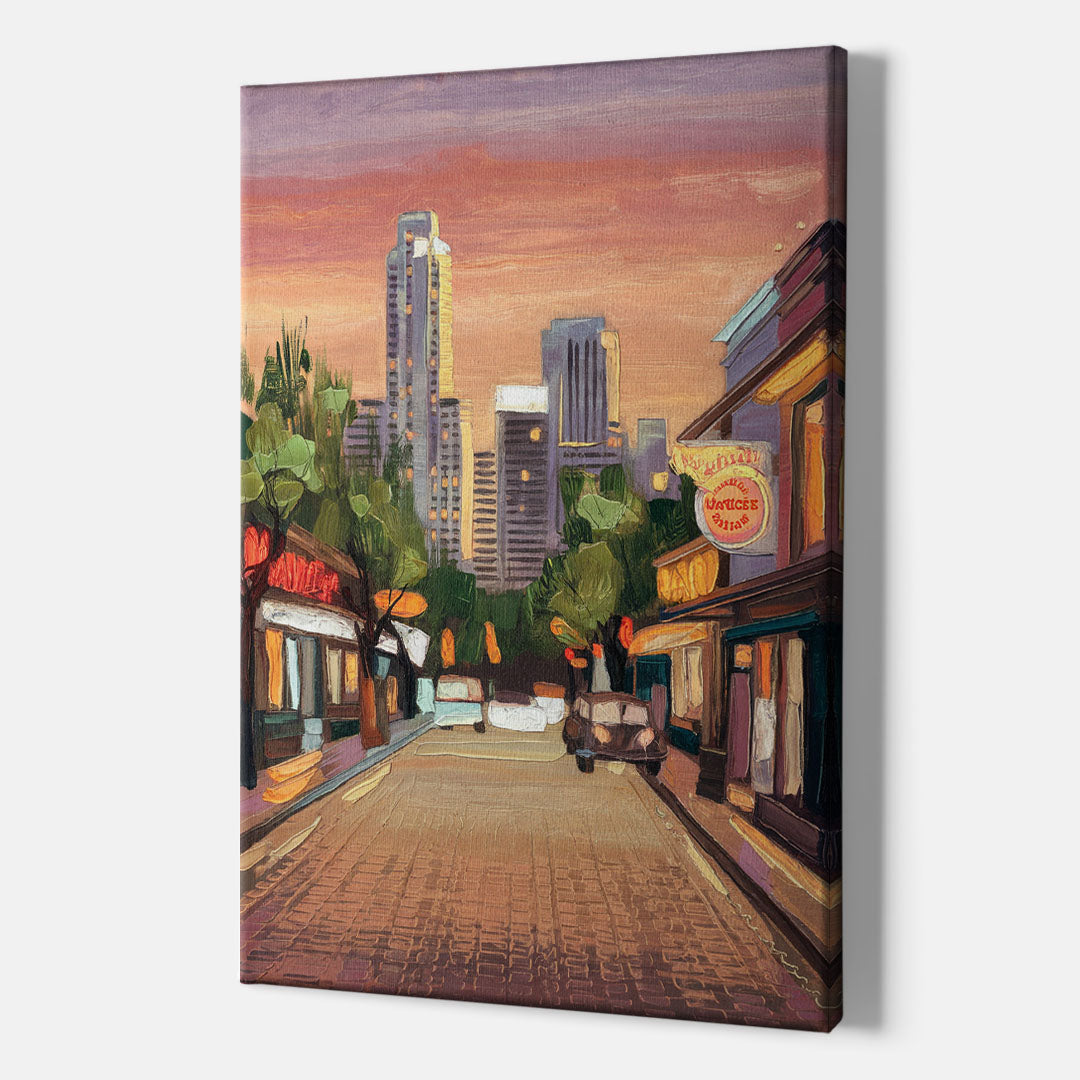 Austin South Congress Aesthetic - Canvas Wall Art Indoor