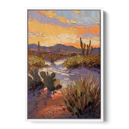 Marfa Sunset Glow - White Frame Canvas