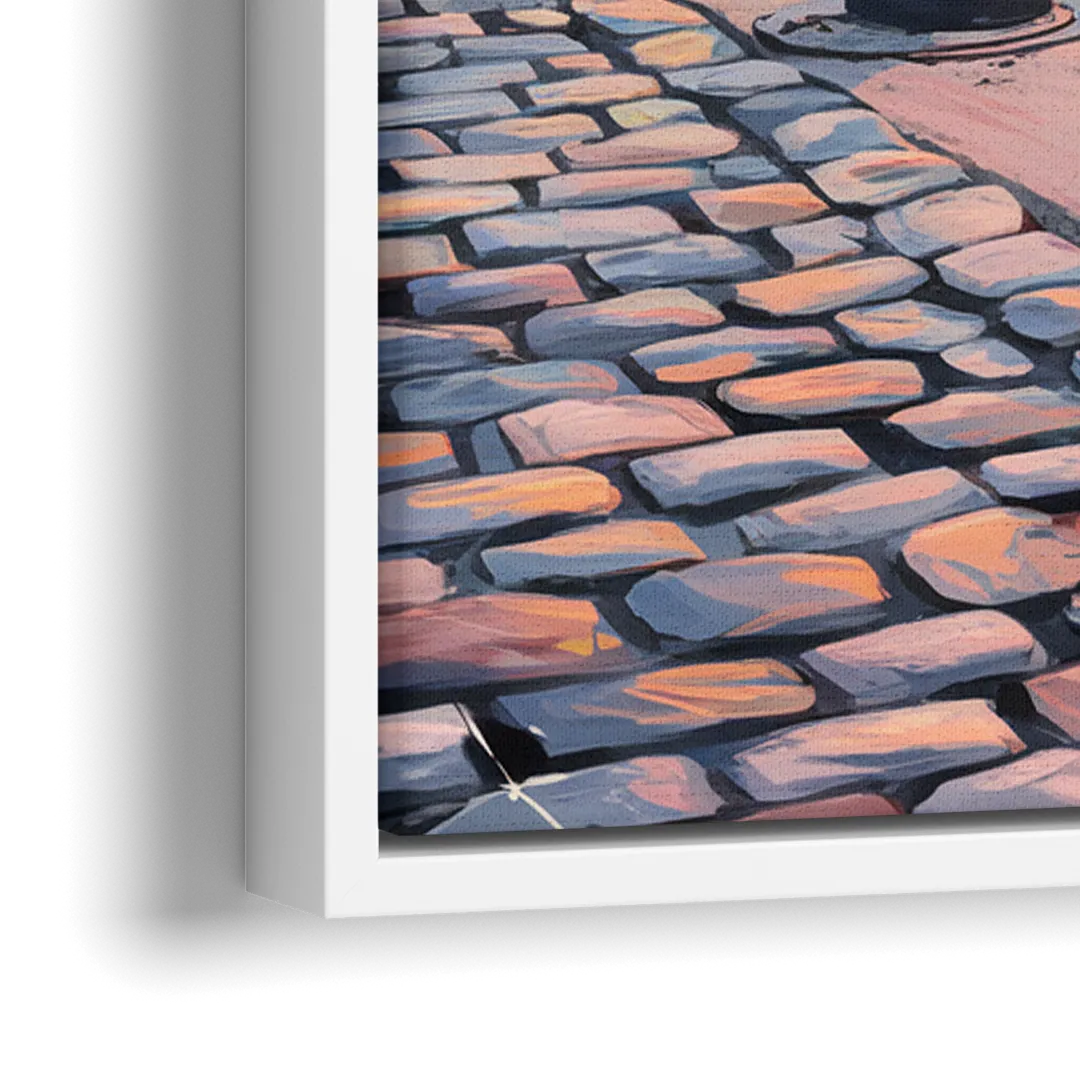 Boston Waterfront Serenity - Close-Up White Frame Canvas