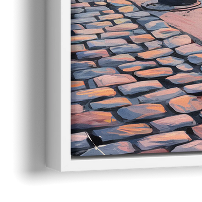 Boston Waterfront Serenity - Close-Up White Frame Canvas