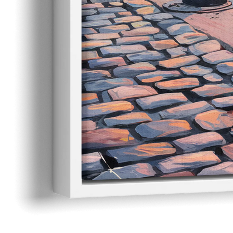 Boston Waterfront Serenity - Close-Up White Frame Canvas