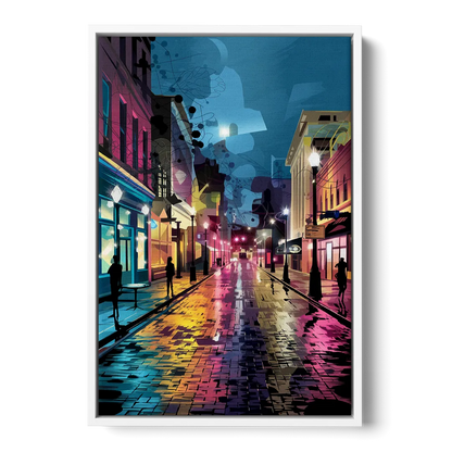 Memphis Historic Beale Street - White Frame Canvas