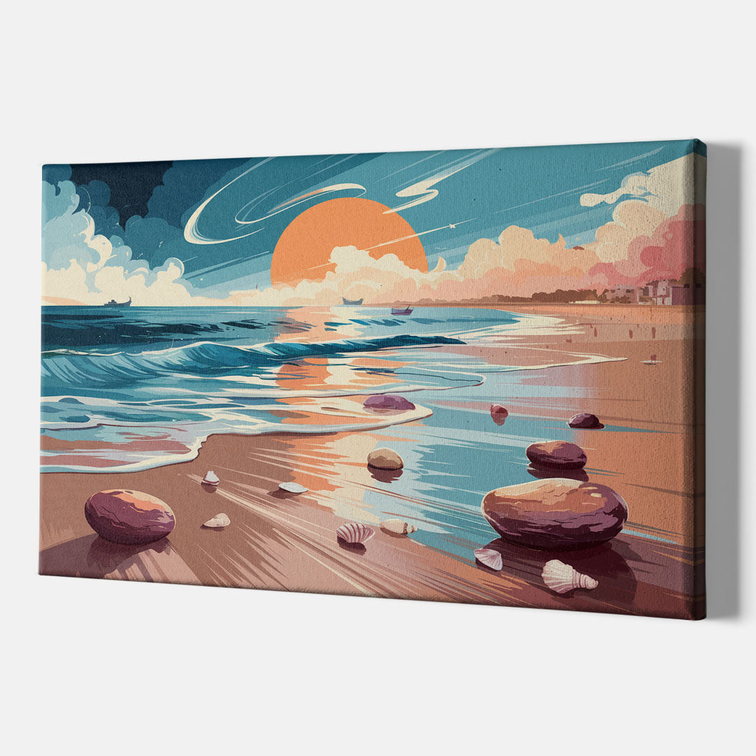 Corpus Christi Beach Sunset - Canvas Wall Art Indoor