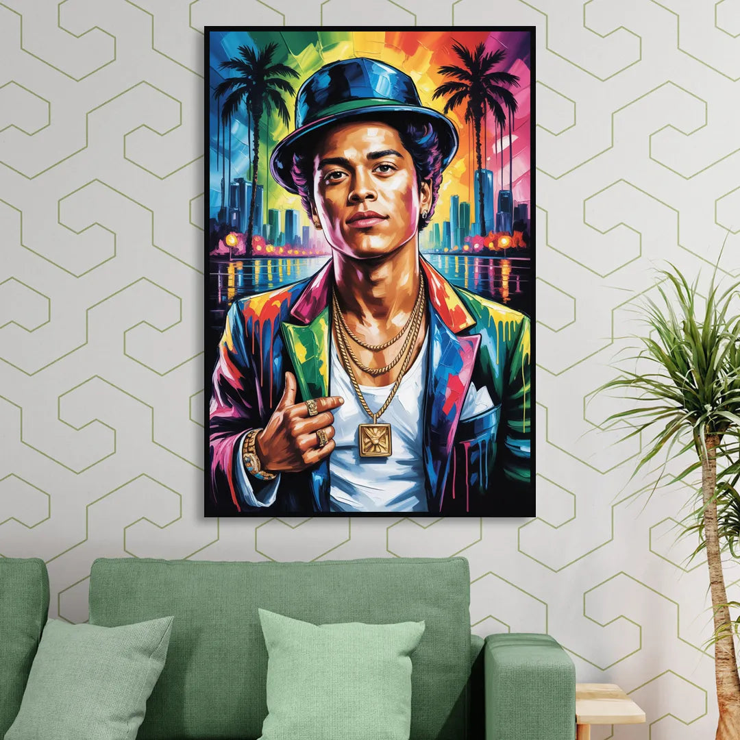 24K Groove Sitting Room - Black Canvas Wall Art