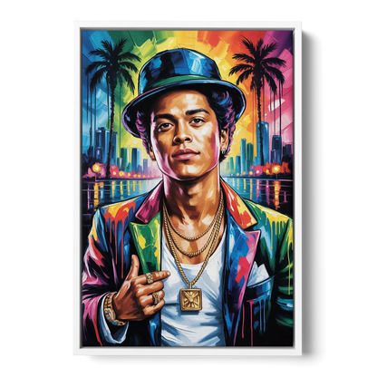 24K Groove - White Frame Canvas