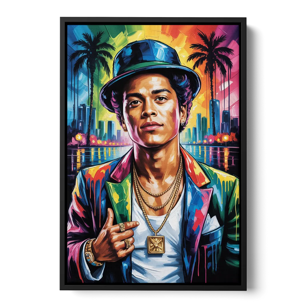 24K Groove Front - Black Canvas Wall Art