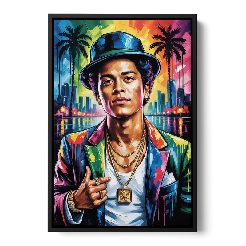 24K Groove Front - Black Canvas Wall Art