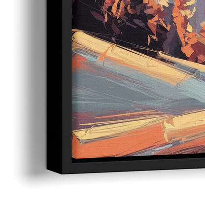 Park City Sunrise Panorama - Close-Up Black Frame Canvas