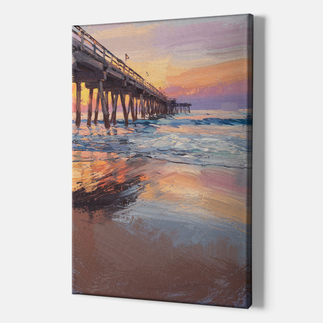 Virginia Beach Pier at Sunset - Canvas Wall Art Indoor