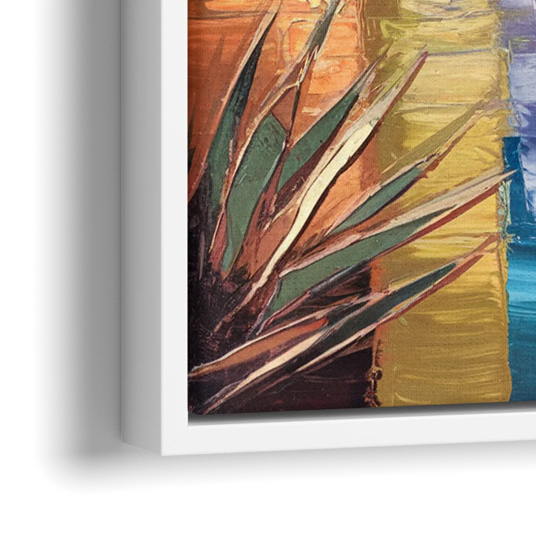 Tampa Downtown Harbor - Close-Up White Frame Canvas