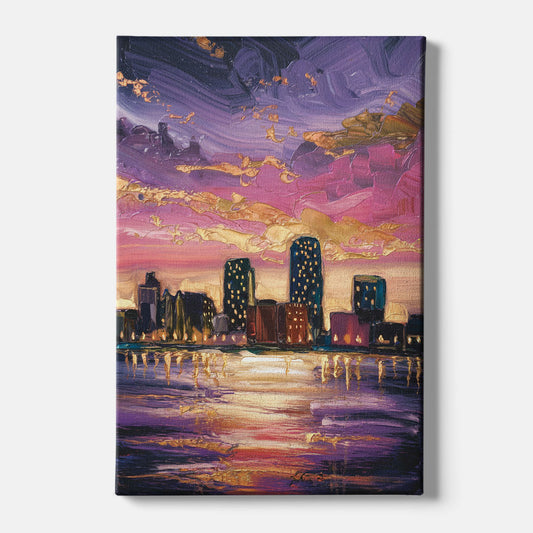 Mobile Skyline Sunset - Canvas Wall Art