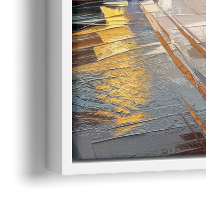 Anchorage Downtown Streets - Close-Up White Frame Canvas