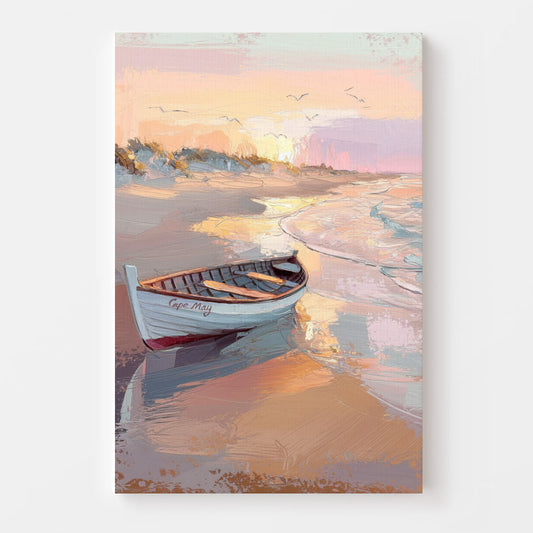 Cape May Beach Sunrise - Canvas Wall Art