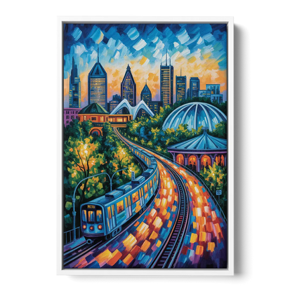 Montreal Metro Art - White Frame Canvas