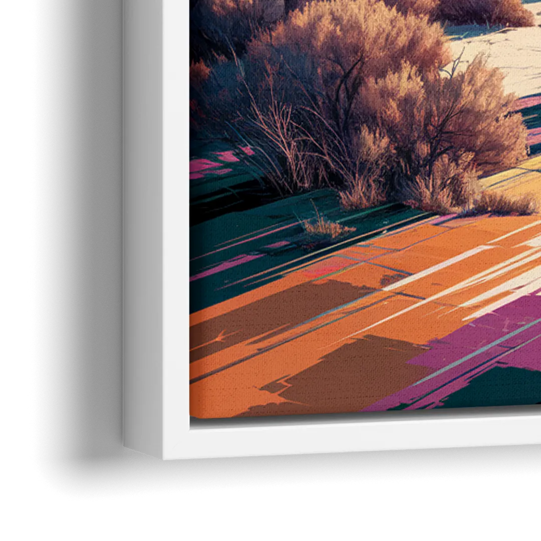 Chandler Desert Sunset - Close-Up White Frame Canvas