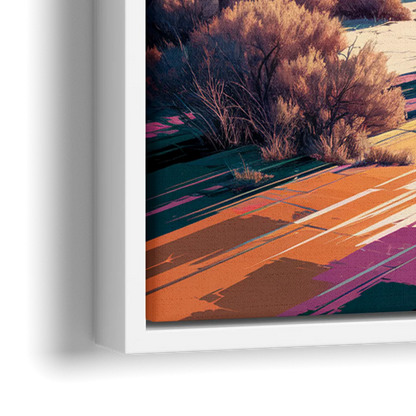 Chandler Desert Sunset - Close-Up White Frame Canvas
