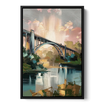 Augusta Iconic Bridge View - Black Frame Canvas