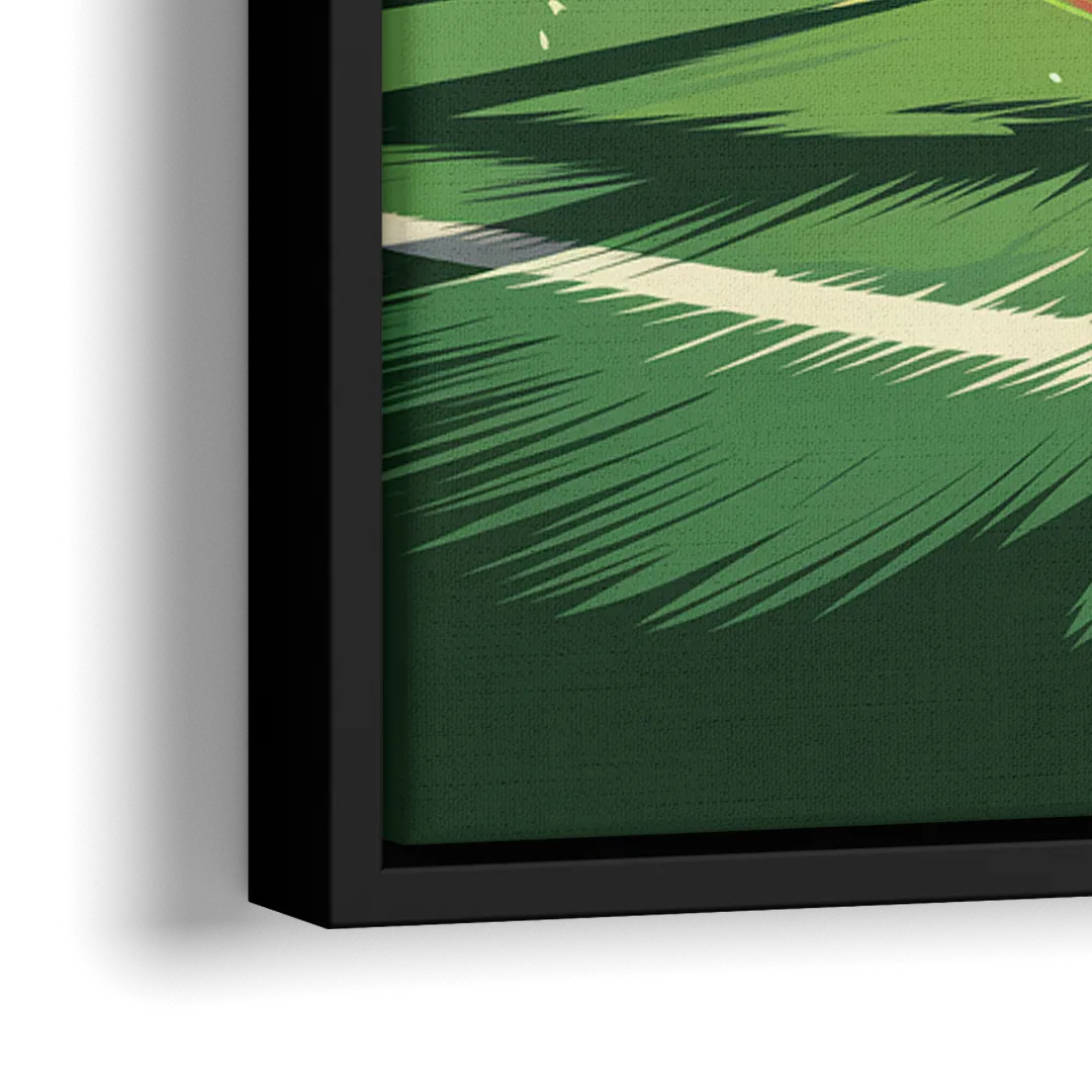 Atlanta United Soccer Action - Close-Up Black Frame Canvas