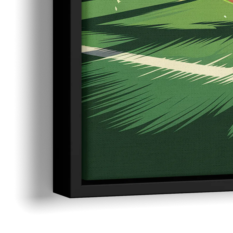 Atlanta United Soccer Action - Close-Up Black Frame Canvas