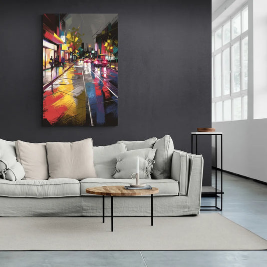 Plano Vibrant Streets - Canvas Wall Art Living Room