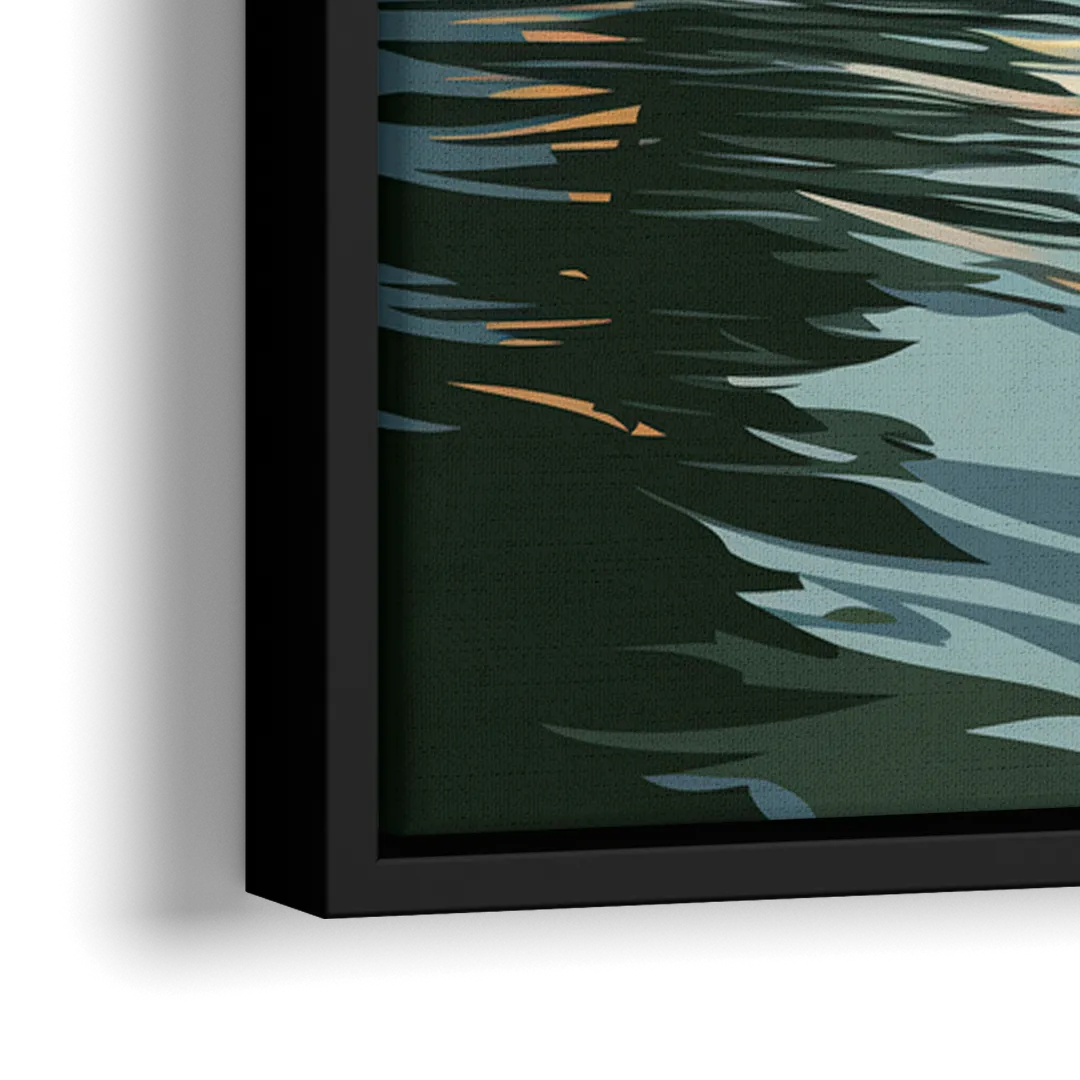 Tulsa Riverfront Views - Close-Up Black Frame Canvas