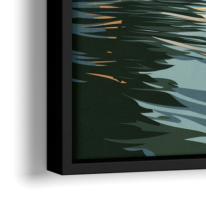 Tulsa Riverfront Views - Close-Up Black Frame Canvas