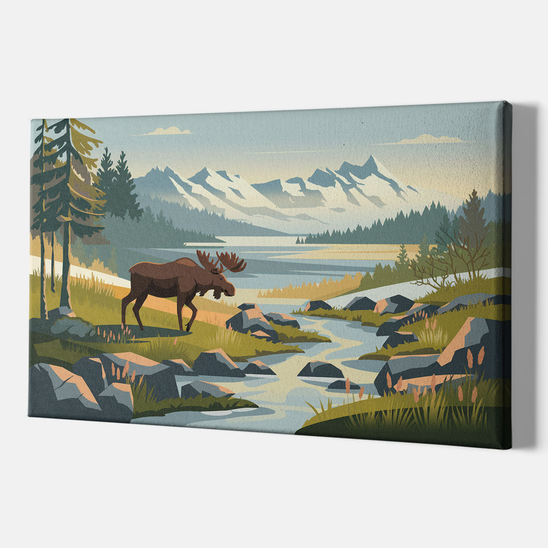 Anchorage Alaskan Wilderness - Canvas Wall Art Indoor