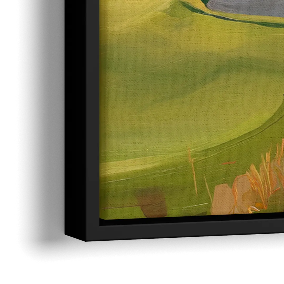 Hilton Head Island Golf Course Serenity - Close-Up Black Frame Canvas