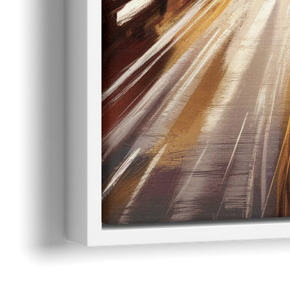 Atlanta Cityscape at Night - Close-Up White Frame Canvas