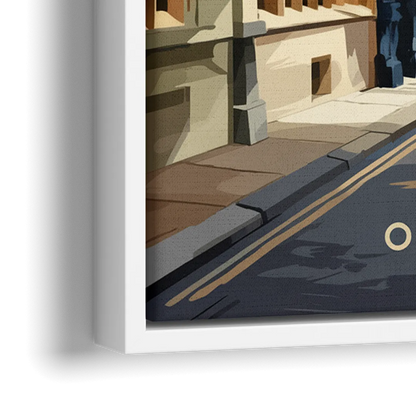 Oxford Historic Streets - Close-Up White Frame Canvas